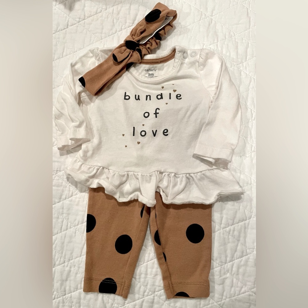 Carter’s Bundle of Love Outfit w/ headband 3 months